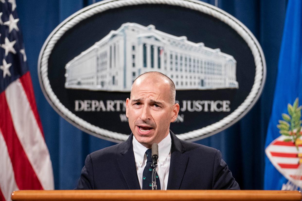 <p>File Image: Michael Sherwin, Acting US Attorney for the District of Columbia, speaks at a press conference to give an update on the investigation into the Capitol Hill riots on 12 January 2021 in Washington, DC</p> (Getty Images)