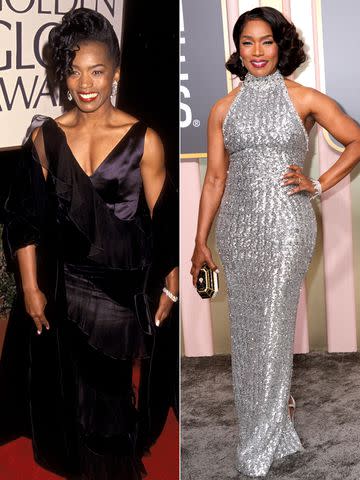 <p> Ron Galella/Ron Galella Collection via Getty Images; Kevin Mazur/Getty Images</p> Angela Bassett at the Golden Globes in 1994 and 2023.