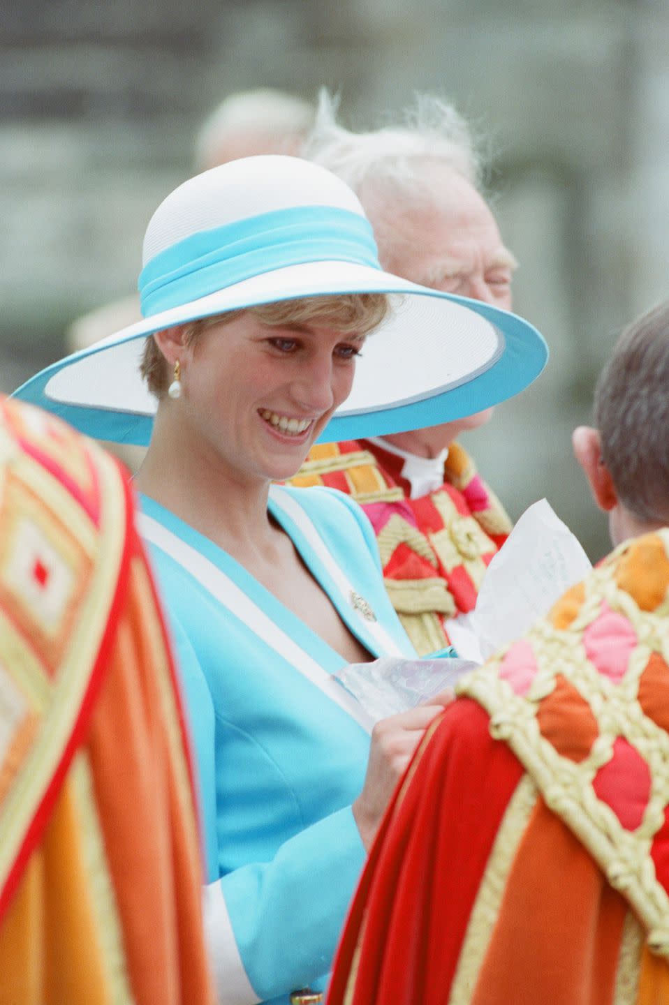 <p>Princess Diana visiting Winchester Cathedral on July 23, 1992. </p>