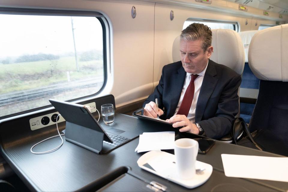 We wait to see what the Labour manifesto says about the railways this week but it seems likely that a pledge to restore public ownership within five years will be among the party’s commitments if voters hand Keir Starmer the keys to No 10 (PA)