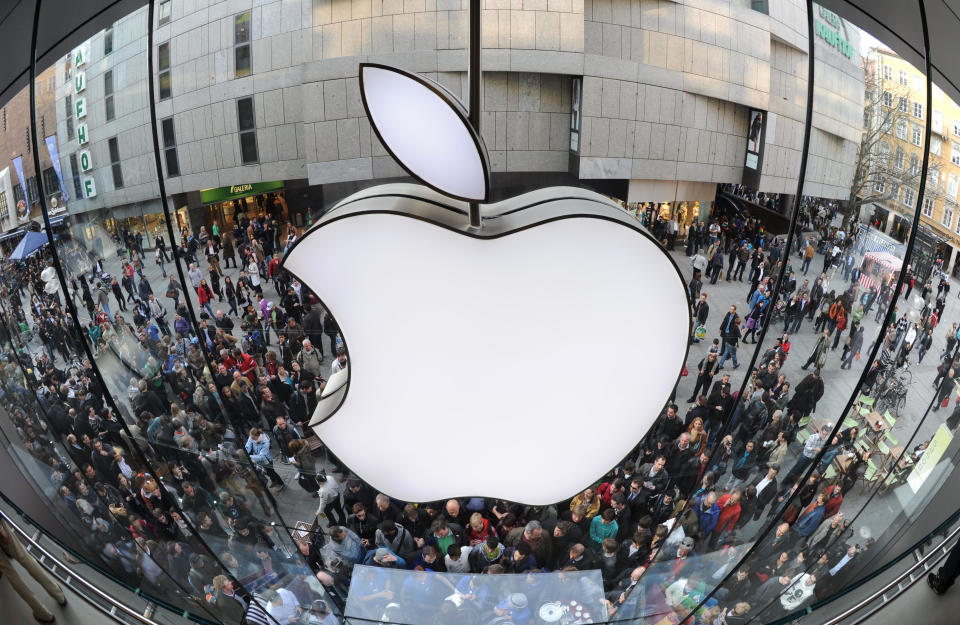 A giant Apple logo can be seen as custom