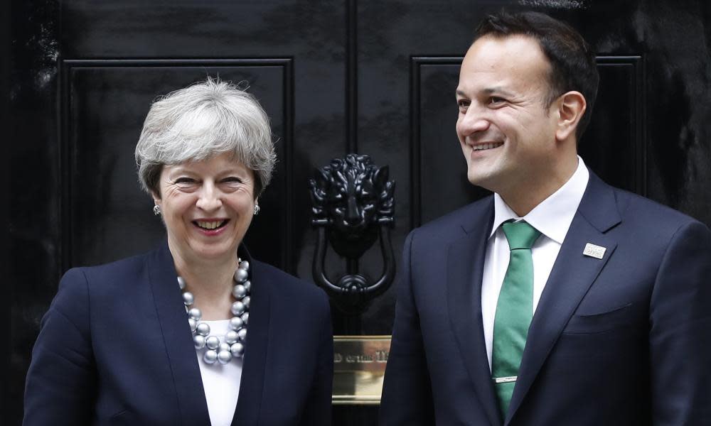 Theresa May with Leo Varadkar