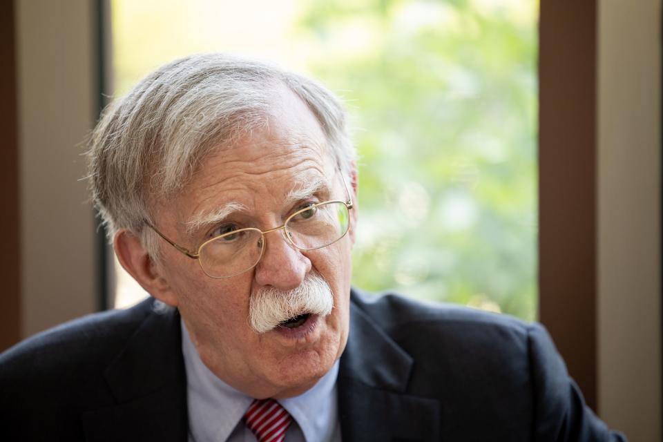 John Bolton, former national security adviser and U.S. Ambassador to the United Nations, sits for an interview with Doug Wilks.