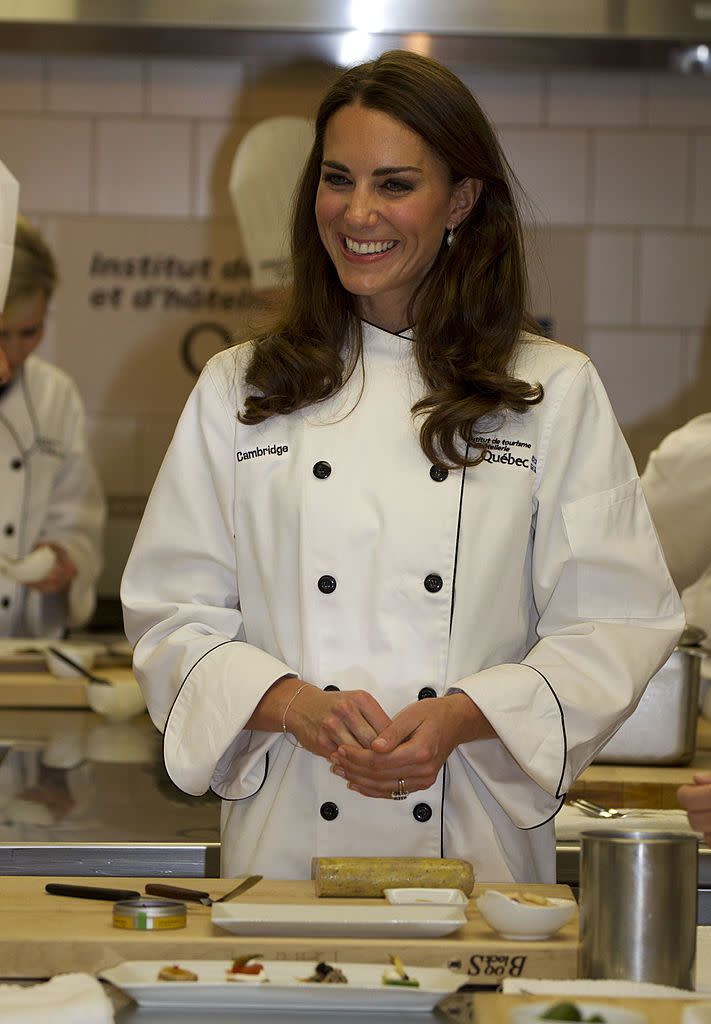 kate middleton wearing chefs whites