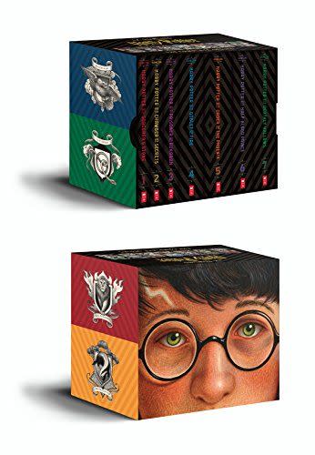 <p><strong>JK Rowling</strong></p><p>amazon.com</p><p><strong>$62.01</strong></p><p><a href="https://www.amazon.com/dp/1338218395?tag=syn-yahoo-20&ascsubtag=%5Bartid%7C10050.g.29775459%5Bsrc%7Cyahoo-us" rel="nofollow noopener" target="_blank" data-ylk="slk:Shop Now;elm:context_link;itc:0;sec:content-canvas" class="link ">Shop Now</a></p><p>It doesn't matter if he's already been introduced to <em>Harry Potter</em> (or even read through the series several times!). He'll still appreciate this keepsake box set.</p>
