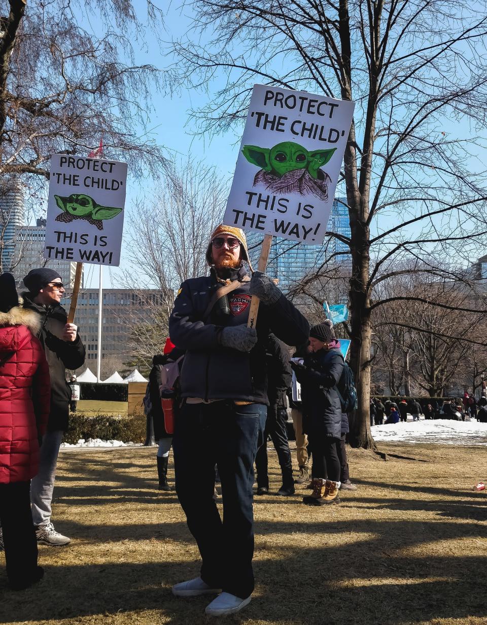 Toronto District School Board teacher Sarah Zubair has been documenting some of the more creative signs at Toronto-area strikes by teachers on her Instagram account, @sarahzubair.co. (Sarah Zubair)