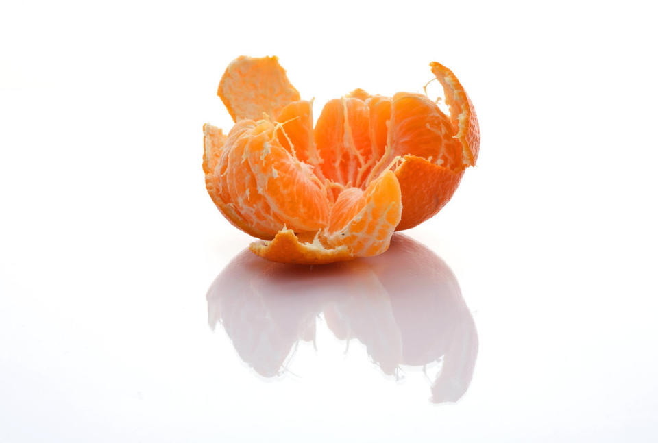 Peel an orange. Studies show <a href="http://www.prevention.com/mind-body/emotional-health/scent-citrus-shown-reduce-stress#ixzz2NeCzO1Uz" target="_blank">the smell of citrus</a> can help reduce stress.