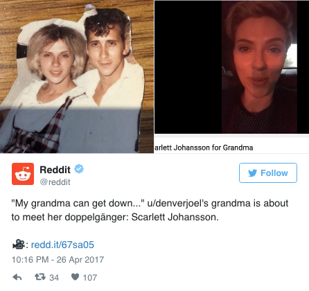 Scarlett Johansson Has a Grandma Doppelgänger, and She Wants to