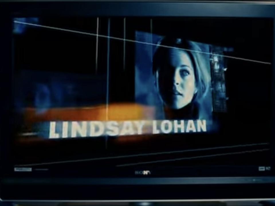 lindsay lohan in the fake trailer in the holiday