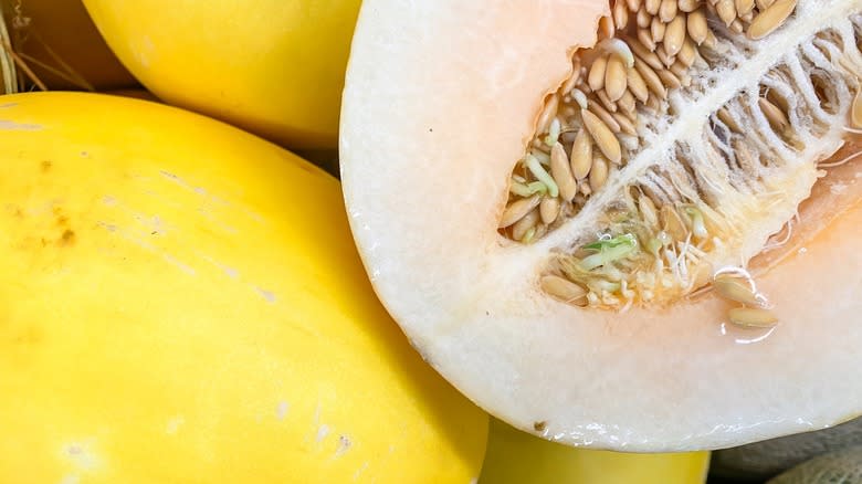 Canary melon sliced