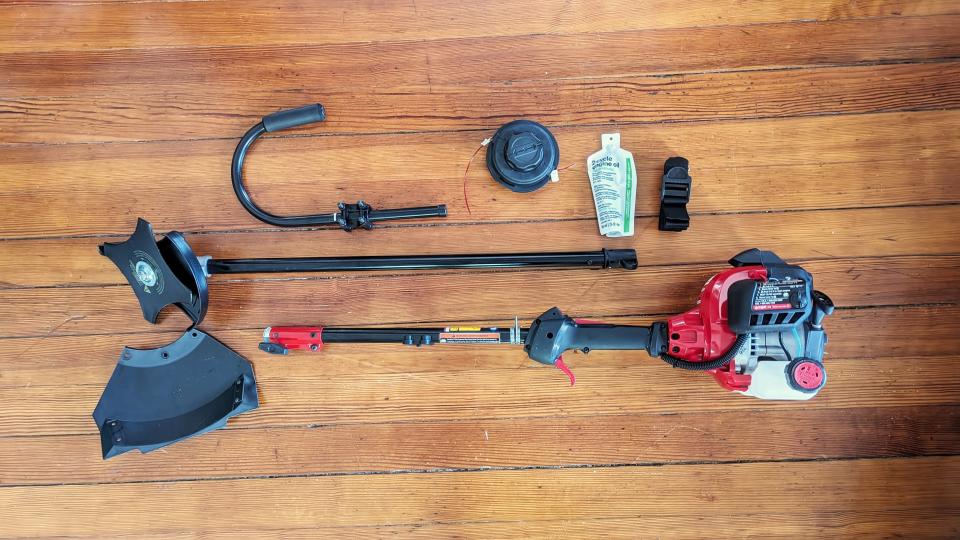 Troy-Bilt TB272BC XP Straight Shaft Brushcutter components unboxed