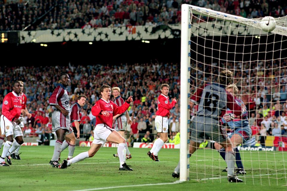 <p>Solskjaer watches on as history is made and his injury-time winner against Bayern Munich sees United complete the treble – and etch their name in eternity. (Press Association) </p>