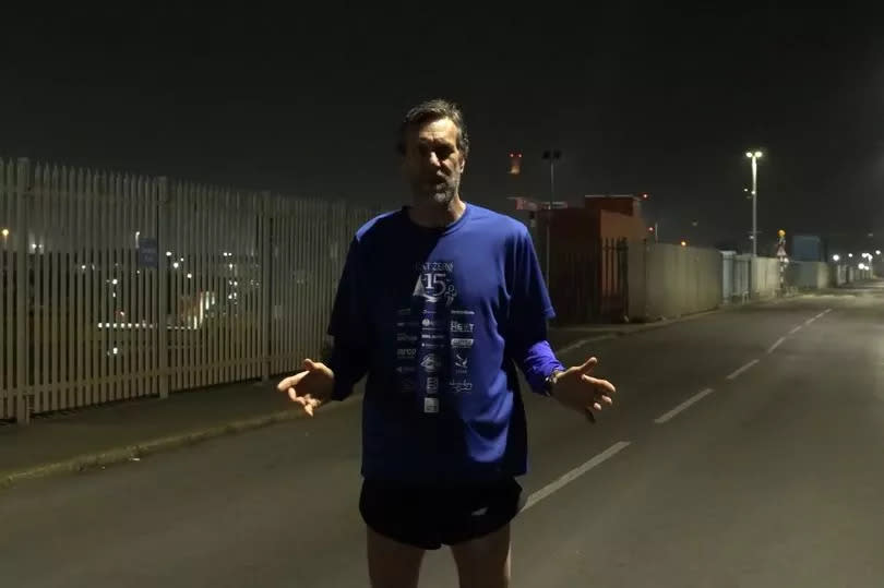 He began the challenge at Grimsby Docks at 4am -Credit:Octovision