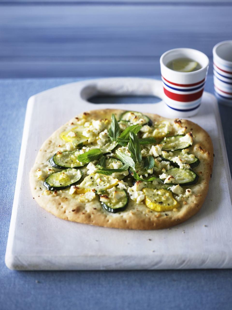 Lemony Zucchini, Fresh Garlic, and Parmesan Pizza