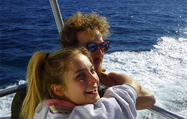 Malcolm and Hoho on a boat two days before they tied the knot. Photo: Instagram