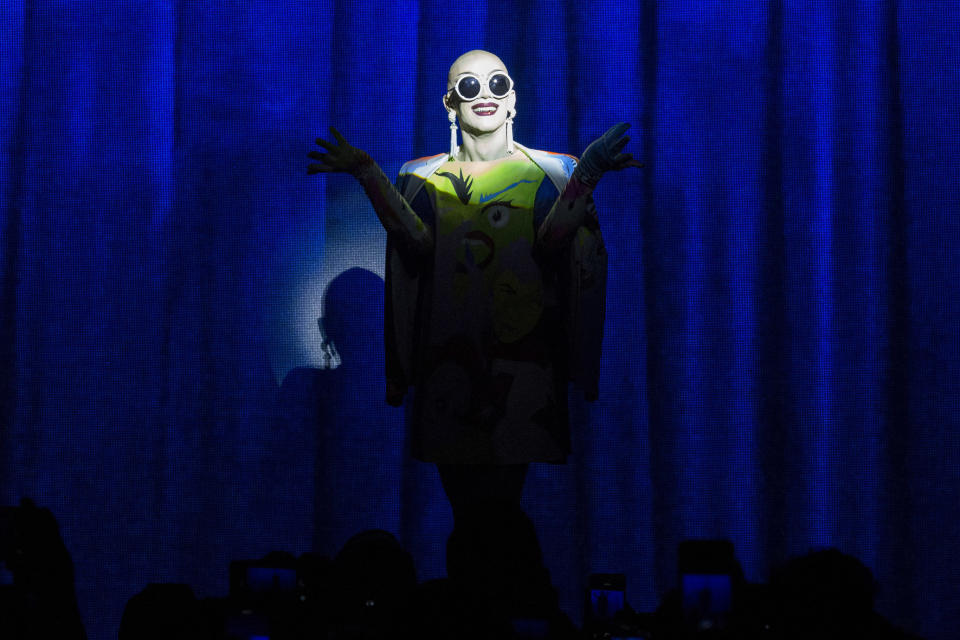 Sasha Velour performing onstage at the RuPaul's Drag Race' Season 9 finale viewing party. (Photo: Santiago Felipe via Getty Images)