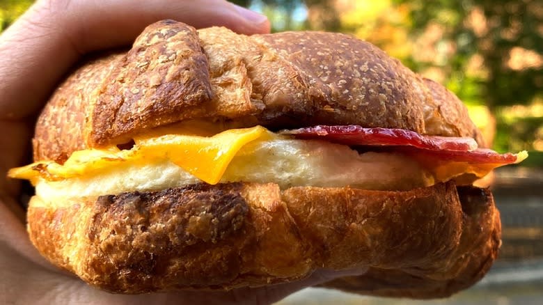 Dunkin' bacon egg cheese sandwich