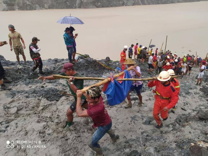 Jade mine collapses following a landslide in Phakant