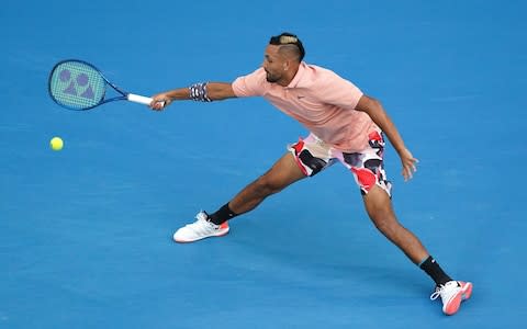 Nick Kyrgios forehand v Karen Kachanov