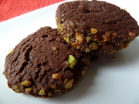 Bittersweet Chocolate and Salted Pistachio Cookies