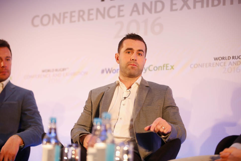 LONDON, ENGLAND - NOVEMBER 15:  CEO & Founder of Kitman Labs Stephen Smith talks during the World Rugby via Getty Images Conference and Exhibition 2016 on November 15, 2016 in London, England.  (Photo by Tom Shaw - World Rugby via Getty Images/World Rugby via Getty Images)