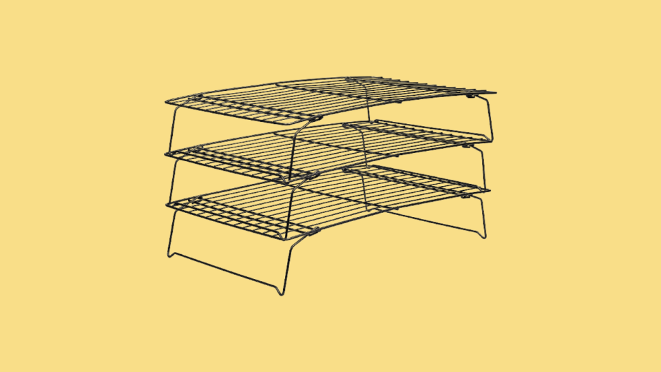 This tiered rack can cool a lot of chicken at once.