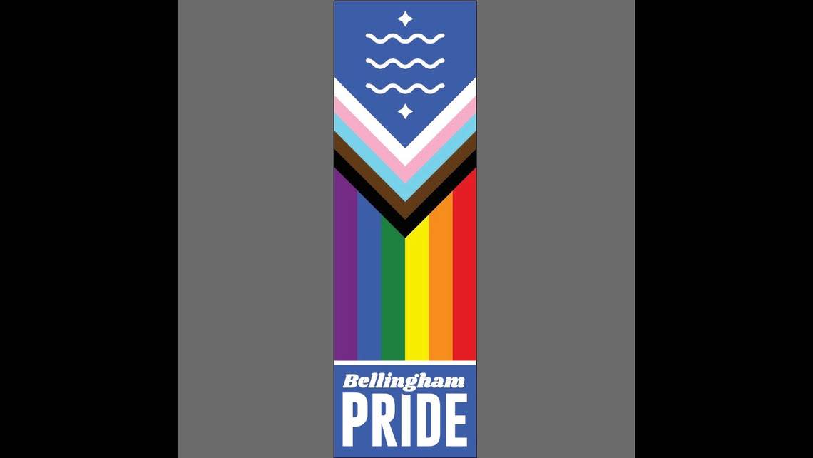 Banners designed by Bradley Lockhart, who created the Bellingham flag and city logo, will hang on Holly Street in July as part of Pride Month in Bellingham.