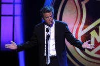 LAS VEGAS, NV - JUNE 20: Actor Matthew Perry speaks during the 2012 NHL Awards at the Encore Theater at the Wynn Las Vegas on June 20, 2012 in Las Vegas, Nevada. (Photo by Isaac Brekken/Getty Images)