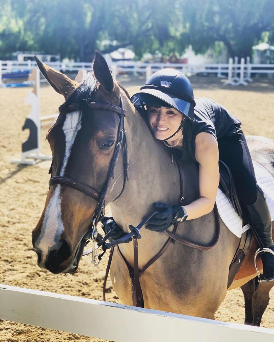 Kaley Cuoco on horseback