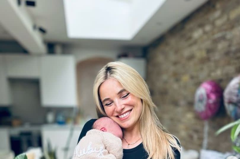 This Morning's Sian Welby with her newborn daughter