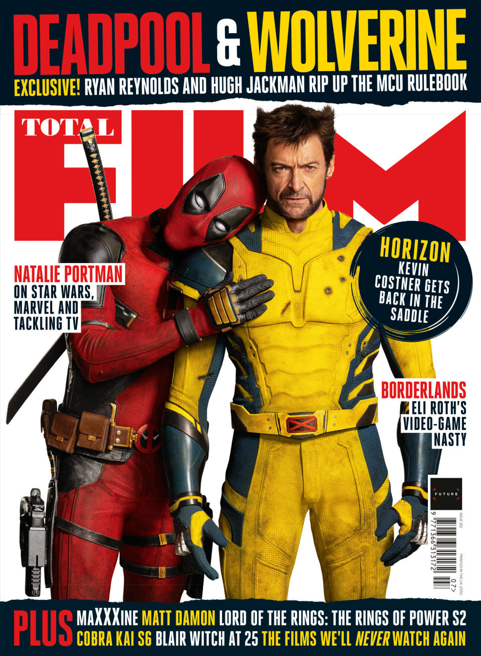 Ryan Reynolds and Hugh Jackman on the cover of Total Film's Deadpool & Wolverine issue