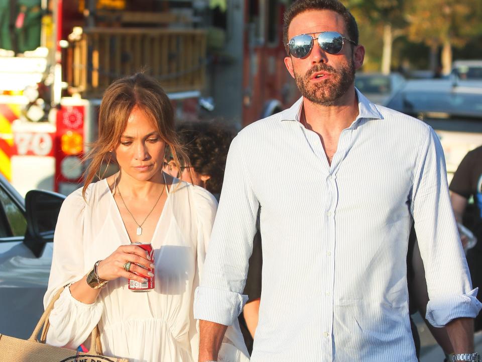 Jennifer Lopez and Ben Affleck holding hands in September 2022.