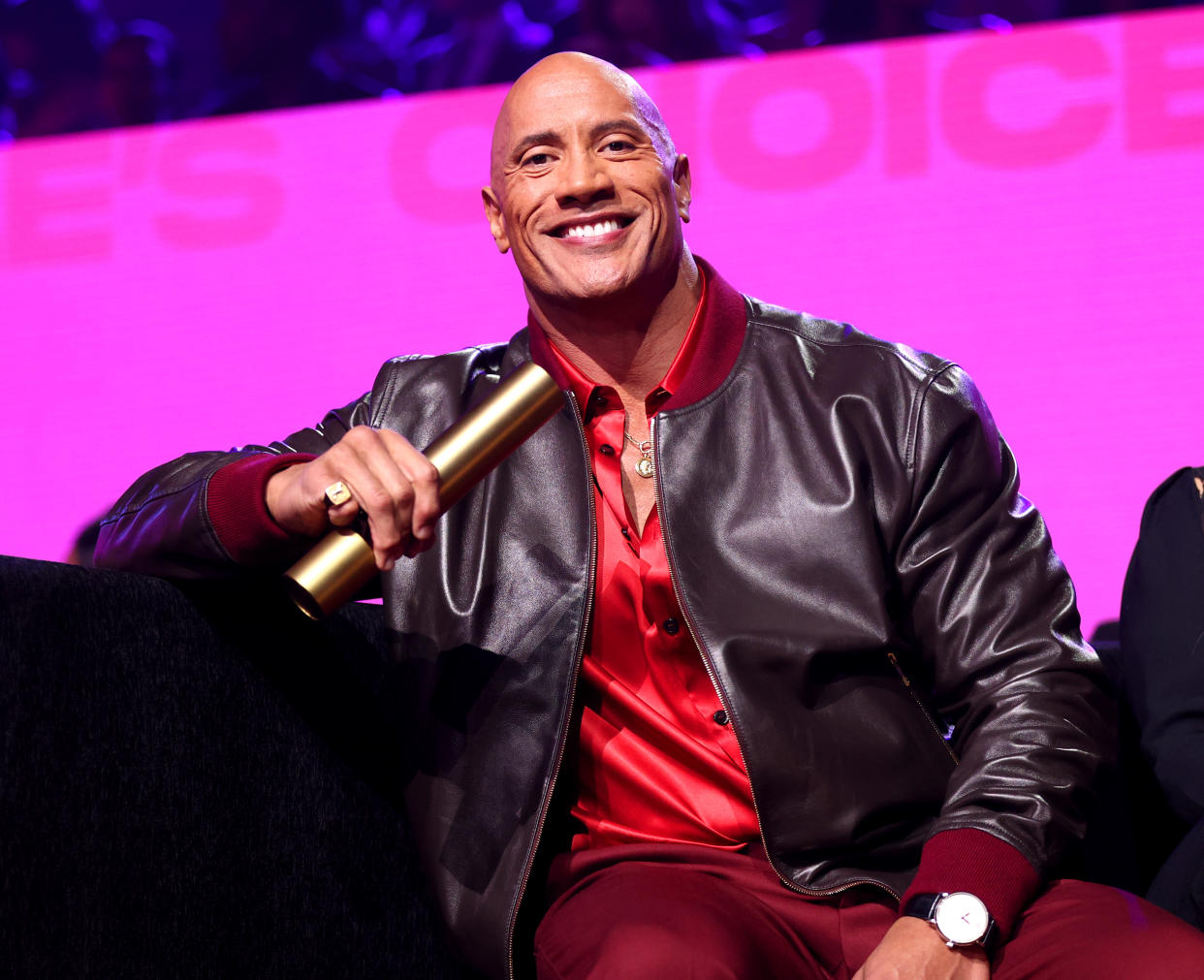 Dwayne Johnson shared a sweet moment with his youngest daughter, Tia. (Photo:Christopher Polk/E! Entertainment/NBCUniversal/NBCU Photo Bank via Getty Images)