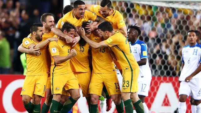 Incredible scenes for the Socceroos. Image: Getty