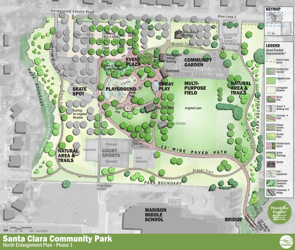 Phase 1 plan for the north portion of the Santa Clara Community Park.