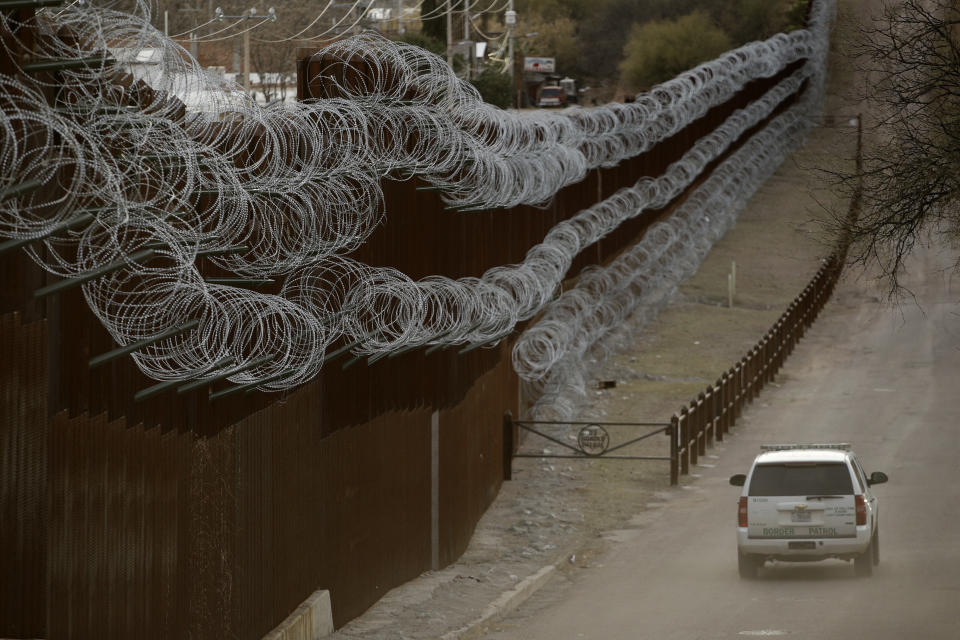 A portion of the border barrier at Nogales, Arizona. (Photo: Charlie Riedel/ASSOCIATED PRESS)