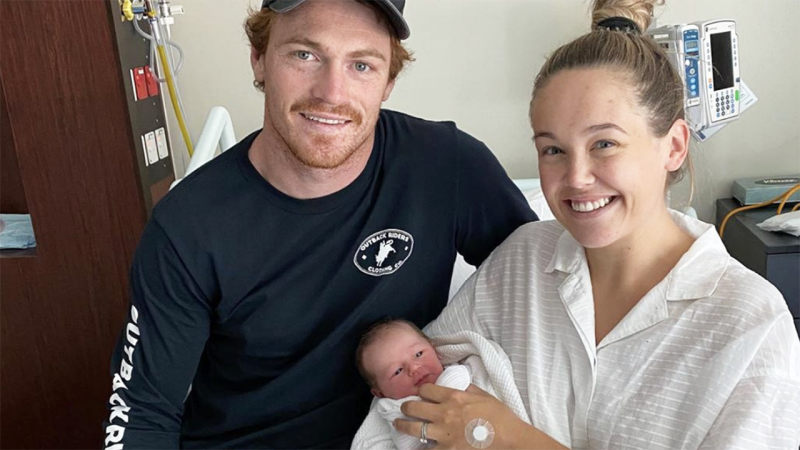 Gary and Aime Rohan are seen here after the birth of daughter Sadie Rose.