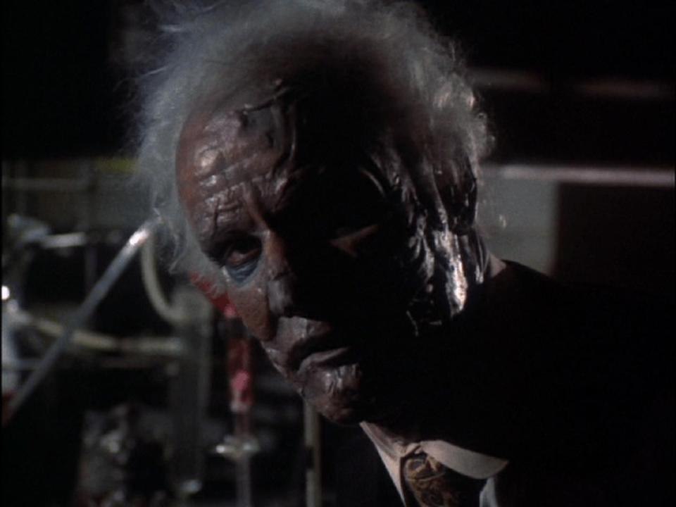 A decrepit and ancient face of Dr. Richard Malcolm in The Night Strangler.