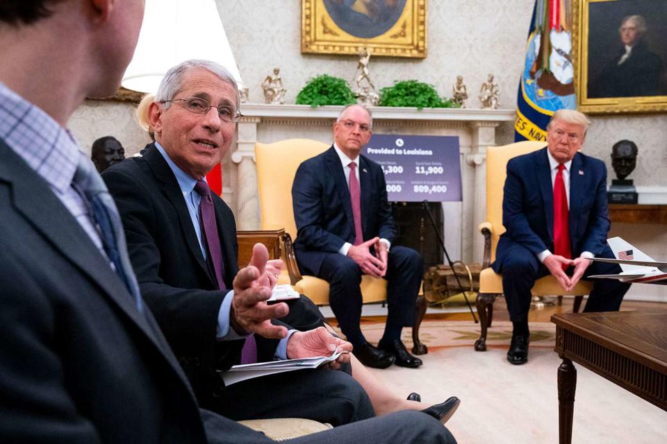 Dr. Anthony Fauci and Donald Trump