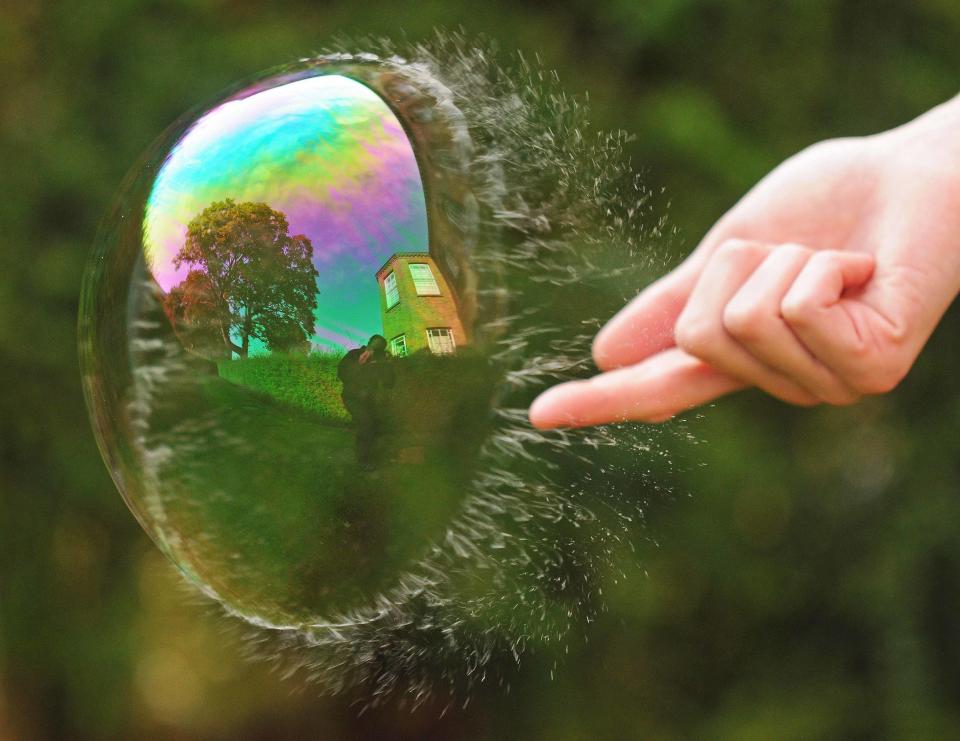 Self-portrait during a bubble burst.