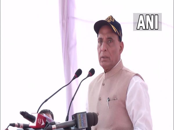 Defence Minister Rajnath Singh speaking at the Investiture Ceremony at National Stadium Complex in Delhi on Saturday. (Photo/ANI)