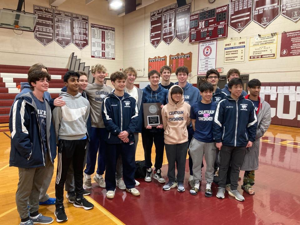 Chatham defended its Morris County boys swimming team title on Jan. 21, 2023.