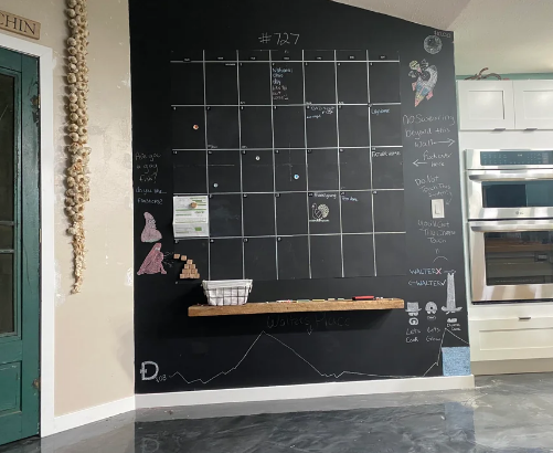 chalkboard wall in a kitchen