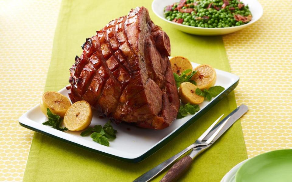 <p>Parade</p><p>Try this amazing maple bourbon glazed ham and you will not be disappointed.</p><p><strong>Get the recipe: <a href="/272931/dash/maple-bourbon-glazed-ham/" data-ylk="slk:Maple-Bourbon Glazed Ham Recipe;elm:context_link;itc:0;sec:content-canvas" class="link ">Maple-Bourbon Glazed Ham Recipe </a></strong></p>