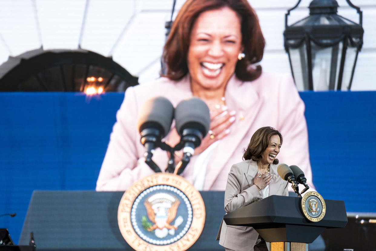 La vicepresidenta Kamala Harris es la reina no oficial de IJBOL, según internet. (Haiyun Jiang/The New York Times)