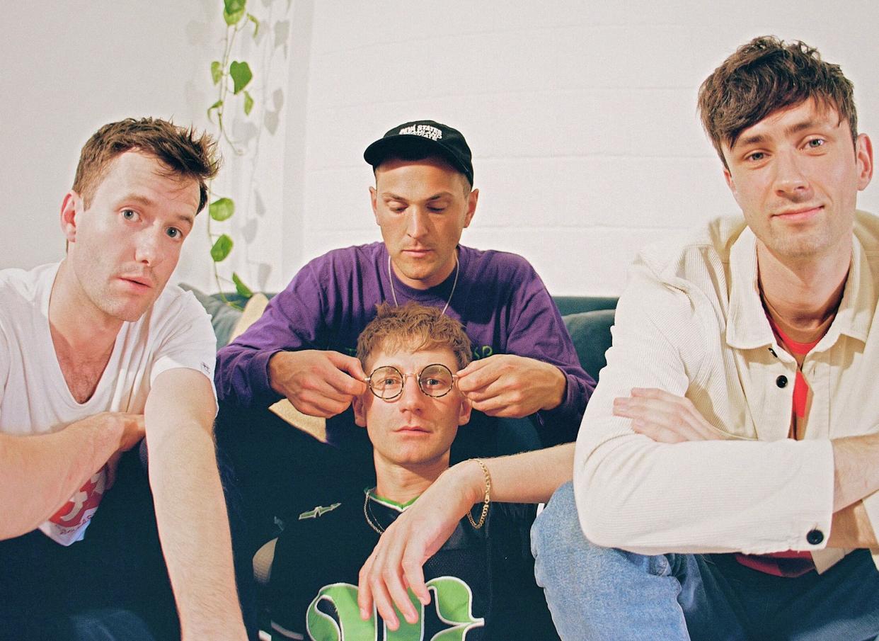 Glass Animals frontman Dave Bayley (front centre): 'In difficult times, all you can seem to do is start thinking about the past': Ollie Trenchard