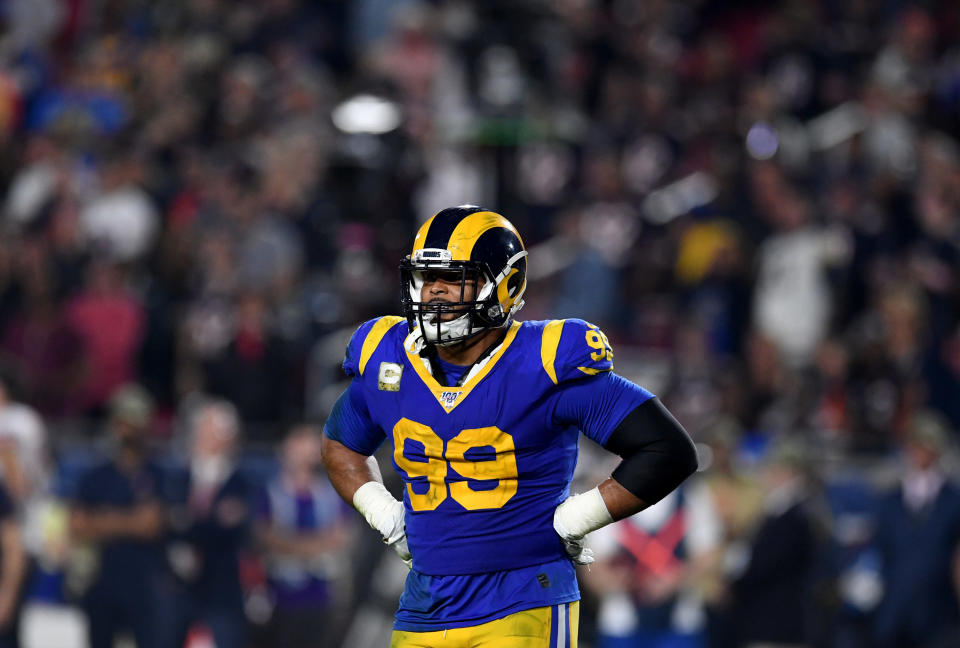 Los Angeles Rams defensive tackle Aaron Donald said he doesn't want to play games without fans in the stands. (Keith Birmingham/MediaNews Group/Pasadena Star-News/Getty Images)