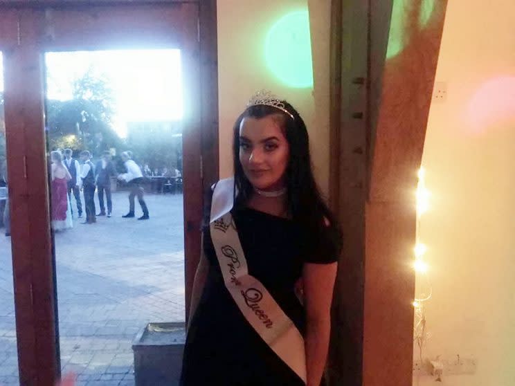 Lori's fellow pupils voted her Prom Queen [Photo: SWNS]