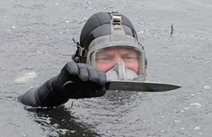 The discovery of a knife in the River Gipping by the Metropolitan Police Dive Team