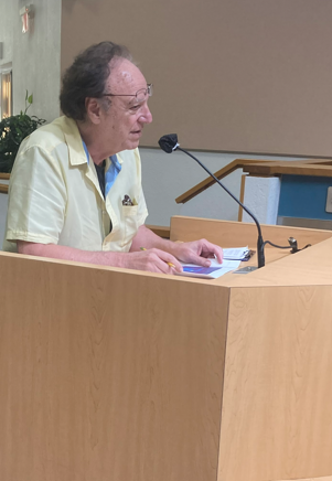 Bill Coakley, a resident of Lake Osborne estates, calls on county commissioners to address excessive noise and low-flying aircraft flying out of nearby Lantana Aiport.